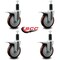 Service Caster 5'' Maroon Poly Swivel 1-1/4'' Expanding Stem Caster Set Total Lock Brake, 4PK SCC-EXTTL20S514-PPUB-MRN-114-4 - alternate 2